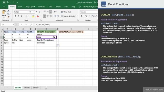 How to use the CONCAT function in Excel (vs the CONCATENATE function) смотреть онлайн