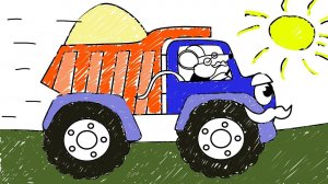 Грузовик - Коте ТВ - Раскраска для детей - Учим цвета легко и весело