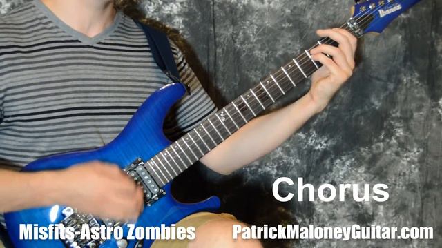 Misfits-Astro Zombies-Chords and Rhythm Guitar Lesson- Easy Power Chord Songs смотреть онлайн