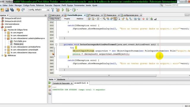 aula 4656 javaseIII Lendo dados do Arquivo ObjectInputStream FileInputStream readObject смотреть онлайн