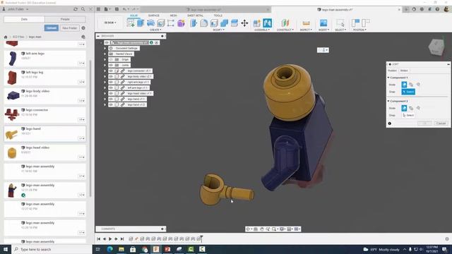 Assembling the Lego Man with Fusion 360 смотреть онлайн