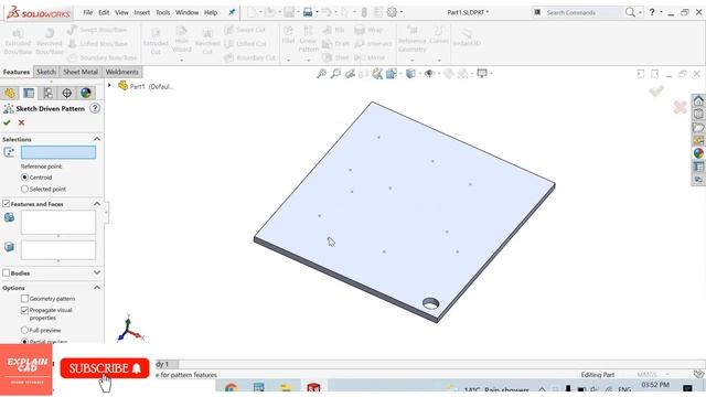 SOLIDWORKS TUTORIALS 2022 | SKETCH DRIVEN PATTERN IN SOLIDWORKS | SOLIDWORKS 2022 EDUCATION | CAD | смотреть онлайн
