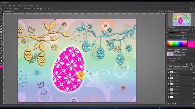 Make an Easter Card with AliveColors смотреть онлайн