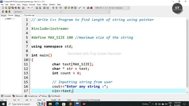 Write C++ program to find length of string using pointer ✔️ cpp programming смотреть онлайн
