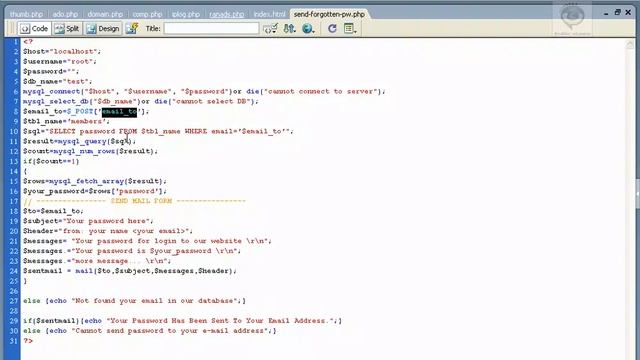 phpadv 09 06 tips sending forgotten password php code смотреть онлайн