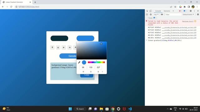linear gradient genrator with html css and javascript смотреть онлайн
