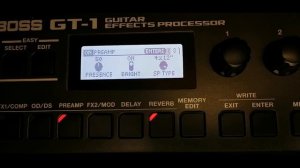 Настройка гитарного процессора  Boss GT-1. Чистый звук.