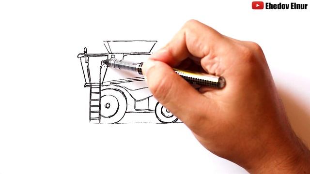 Как нарисовать Комбайн | John Deere Комбайн смотреть онлайн