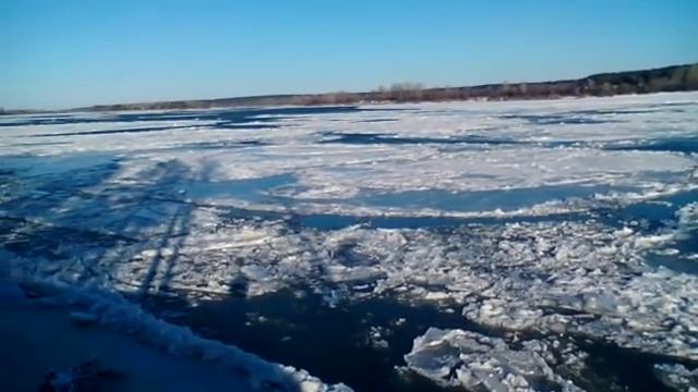 Река Обь 15.11.2015 (на против Бибихи). смотреть онлайн