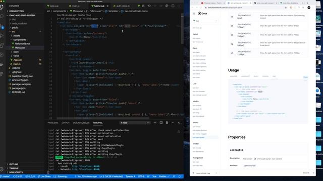 Part 1: Ionic Framework with VueJS: Split-View Menu with Authentication Flow Code Walkthrough смотреть онлайн