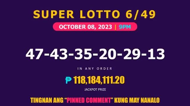 Lotto Result Today 9pm Draw October 8, 2023 Swertres Ez2 Pcso смотреть онлайн
