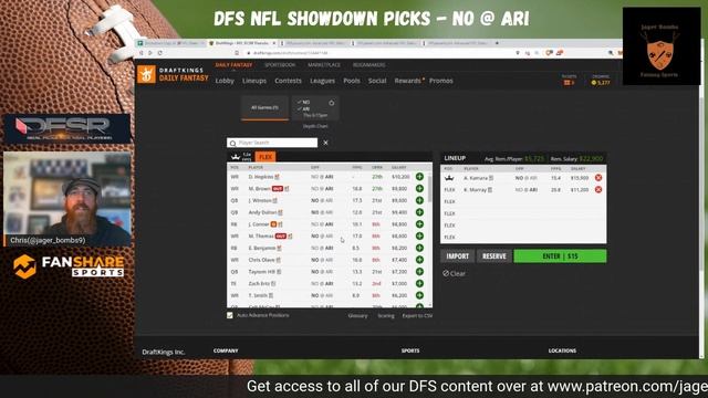 Daily Fantasy Football Showdown Picks - Saints @ Cardinals смотреть онлайн