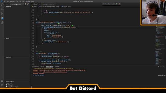 Créez votre propre bot Discord ! #12 Création de channel & détéction de réaction - Discord JS V12 смотреть онлайн