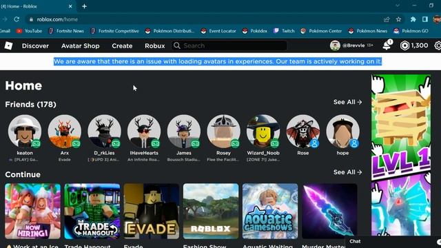 "We are aware that there is an issue with loading avatars in experiences..." смотреть онлайн
