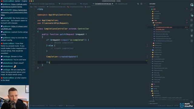 Building a Vue checkbox to track progress - Building Onramp in Laravel, Matt Stauffer Livestream смотреть онлайн