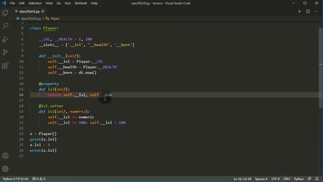 Python ООП геттеры сеттеры, декоратор property, classmethod, staticmethod.mp4 смотреть онлайн