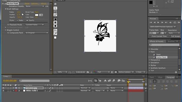 Эффект рисования картины в Adobe After Effects CS5 (44/49) смотреть онлайн