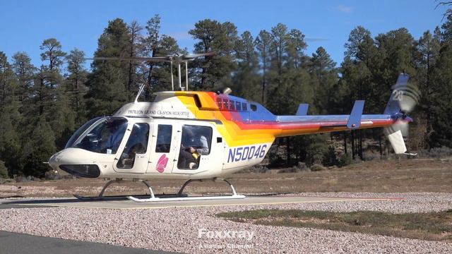 Bell 206L-1 LongRanger II | Startup And Backward Takeoff | Papillon Grand Canyon Helicopter