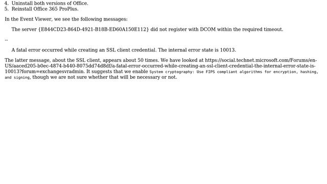 A fatal error occurred while creating an SSL client credential. The internal error state is 10013 смотреть онлайн