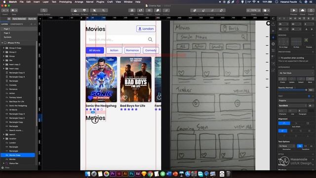 Create Cinema App UI Design for iPhone 11 Pro in Sketch - Speedup Art Tutorial смотреть онлайн