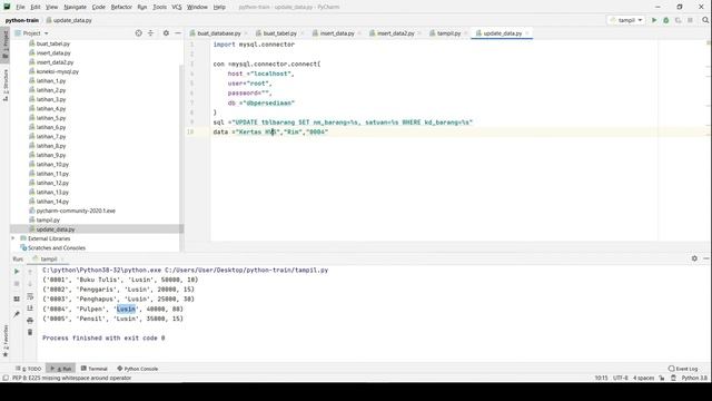 CRUD database MySQL dengan Python : 5 (Update Data Tabel) смотреть онлайн