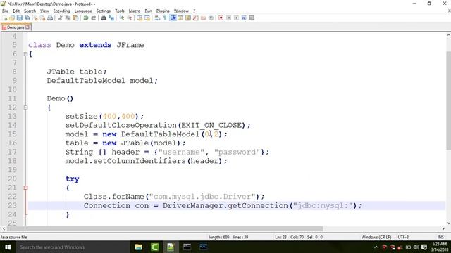 59. Database Connectivity - Database to JTable (in Hindi) смотреть онлайн