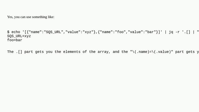 How to use jq for parsing JSON as env vars смотреть онлайн