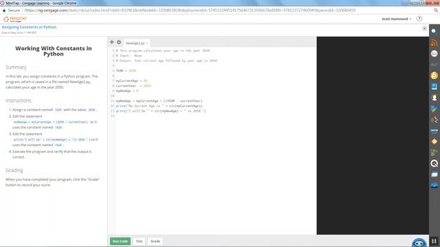 COP1000 Working With Constants in Python смотреть онлайн