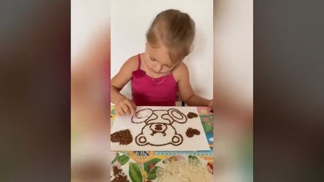 Поделка Мишка из риса и гречки/ развивайтесь вместе с нами смотреть онлайн