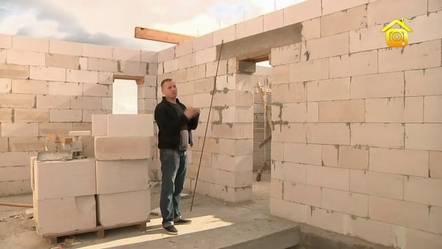 Заливка армированного пояса дома из газоблоков. смотреть онлайн