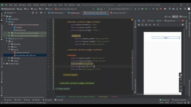 Android Recyclerview tutorial Recyclerview Example || Recyclerview Adapter Android Studio part 2 смотреть онлайн