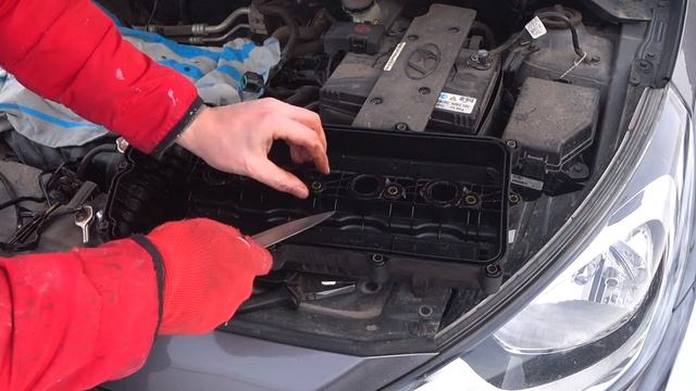 Замена прокладки клапанной крышки Hyundai Solaris (Про Солярис) смотреть онлайн