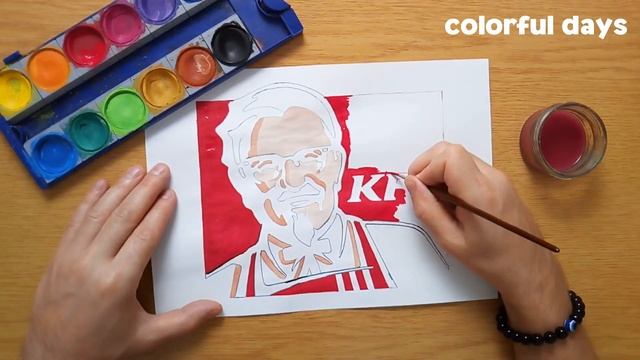 How to draw the KFC logo смотреть онлайн