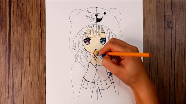 Cute Anime Girl with Animal Hoodie Drawing | Easy Colored Pencils Drawing смотреть онлайн