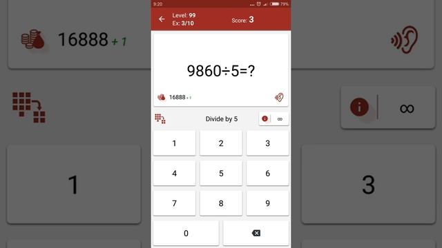 Math Tricks - Single game - No time limit - level 99 (Number Keyboard) смотреть онлайн