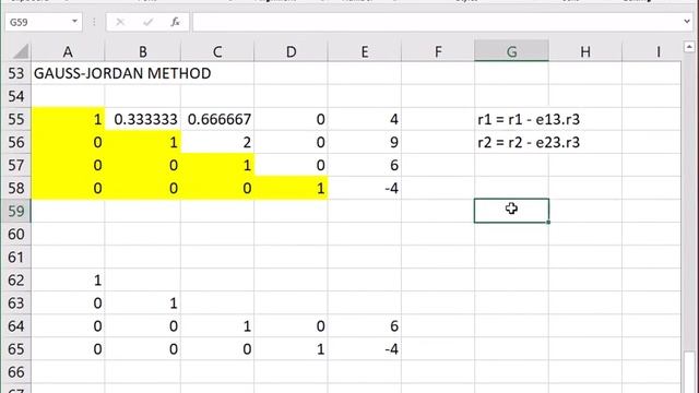 Gauss Jordan Using Excel смотреть онлайн