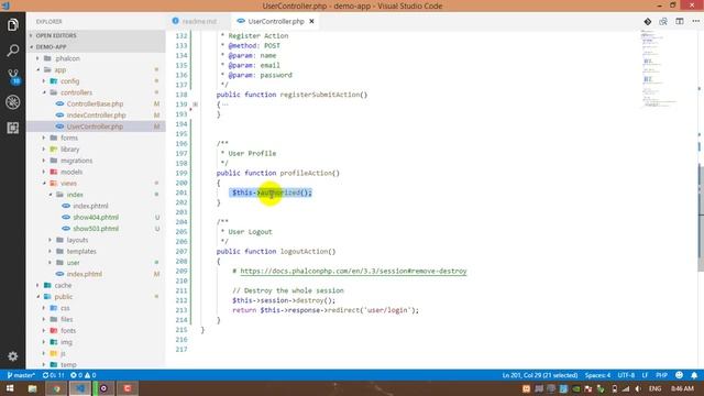 #16 Phalcon 3.3 Video Tutorial for Beginners: Login, Logout, Profile with Session and error handler смотреть онлайн