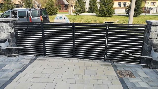 Brama 2 x łamana , automat NICE HOPP system STALMAX смотреть онлайн