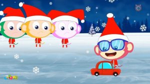 Five Little Monkeys Jumping On The Bed (CHRISTMAS) | Nursery Rhymes | Bubbly Dots