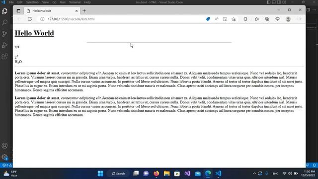 How to use Horizontal Rule tag in html visual studio code [HR TAG HTML 5] смотреть онлайн