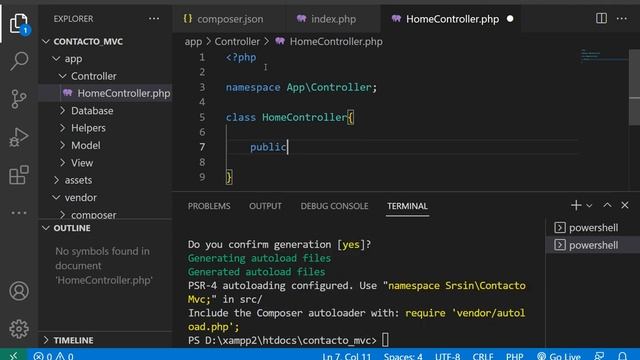CRUD MVC con PHP , JavaScript y MYSQL | 3. Generar Composer.json con PSR4 смотреть онлайн