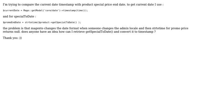 Magento: convert any date into dateTimestamp in order to compare it смотреть онлайн
