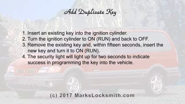 1999 Pontiac Trans Sport On Board Key Programming Guide смотреть онлайн