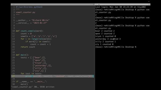 Counting Vowels in Python, including y! смотреть онлайн