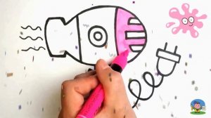 Как нарисовать ФЕН / Урок рисования для детей / How to Draw a Hairdryer / Easy Drawing For Children