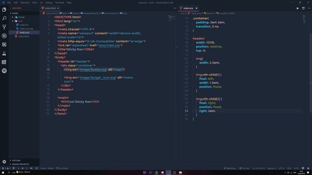 Sticky Navigation animation on Scroll! | Html, css and js смотреть онлайн