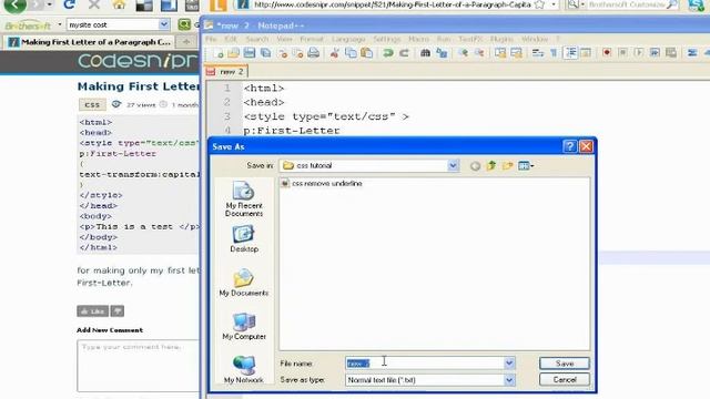 CSS Tutorial :first letter capital in a paragraph смотреть онлайн