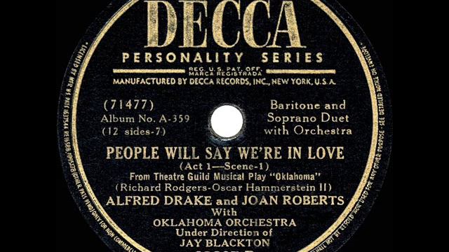 1943 HITS ARCHIVE: People Will Say We’re In Love - Alfred Drake-Joan Roberts (“Oklahoma” cast album смотреть онлайн
