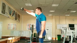 Махи гантелями вперёд попеременно: техника выполнения смотреть онлайн
