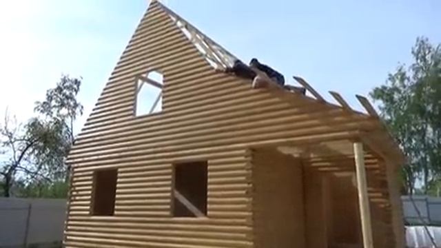 Дом из бруса за 10 дней от фундамента до крыши
